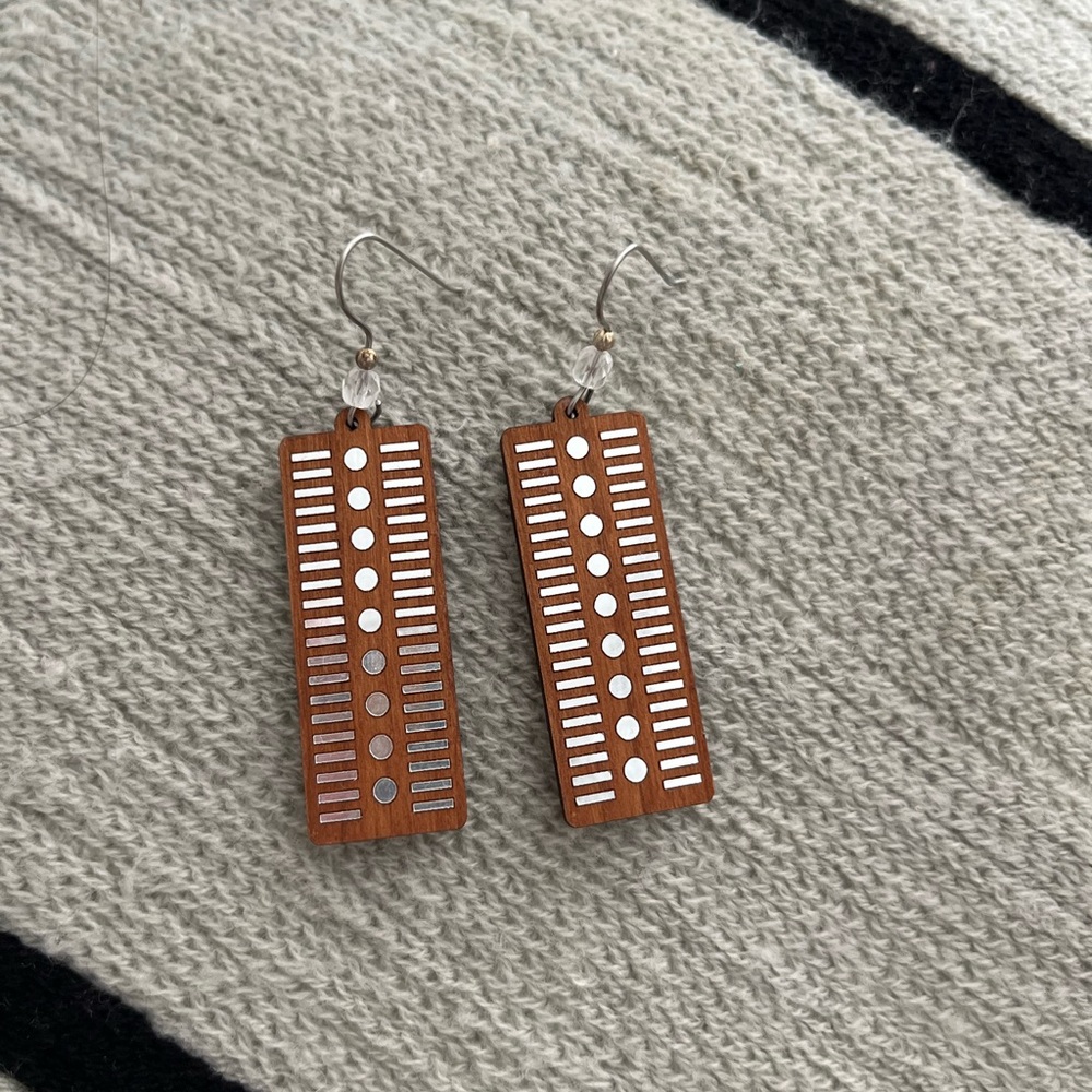 Cute wood and silver earrings!